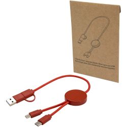 Câble publicitaire 5 en 1 Citala en plastique recyclé de 30 cm pour la synchronisation des données 27 W Câble publicitaire 5 en 1 Citala en plastique recyclé de 30 cm pour la synchronisation des données 27 W