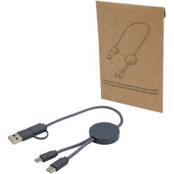 Câble publicitaire 5 en 1 Citala en plastique recyclé de 30 cm pour la synchronisation des données 27 W