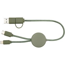 Câble publicitaire 5 en 1 Citala en plastique recyclé de 30 cm pour la synchronisation des données 27 W