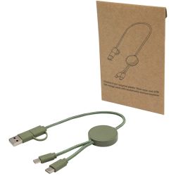 Câble publicitaire 5 en 1 Citala en plastique recyclé de 30 cm pour la synchronisation des données 27 W