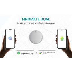 Retrouve-clés publicitaire en plastique recyclé RCS Findmate Dual