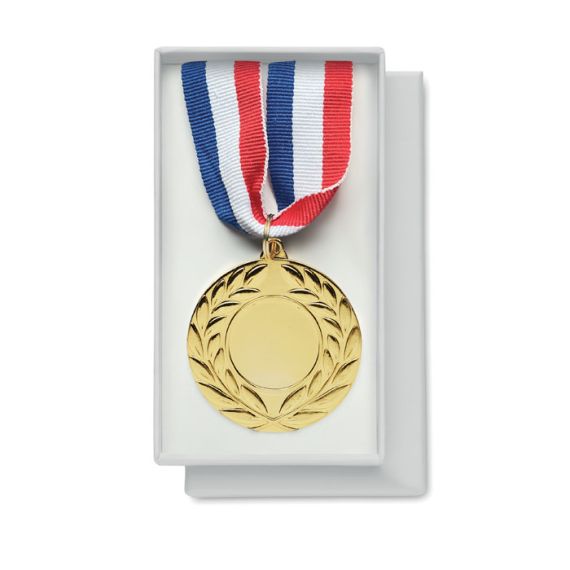 Médaille personnalisée en fer avec une sangle bleu, blanc et rouge Express