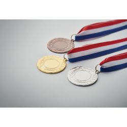 Médaille personnalisée en fer avec une sangle bleu, blanc et rouge Express