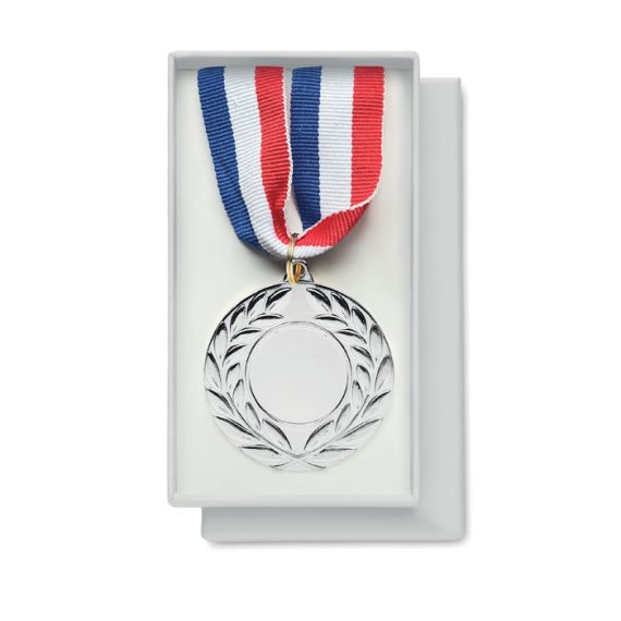 Médaille personnalisée en fer avec une sangle bleu, blanc et rouge Express
