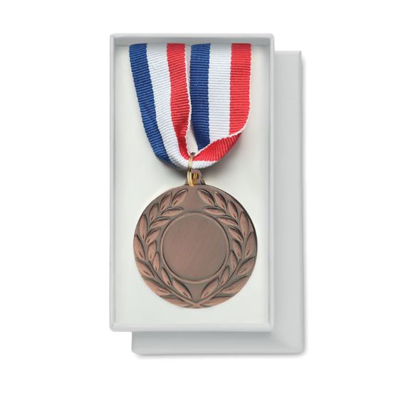 Médaille personnalisée en fer avec une sangle bleu, blanc et rouge Express