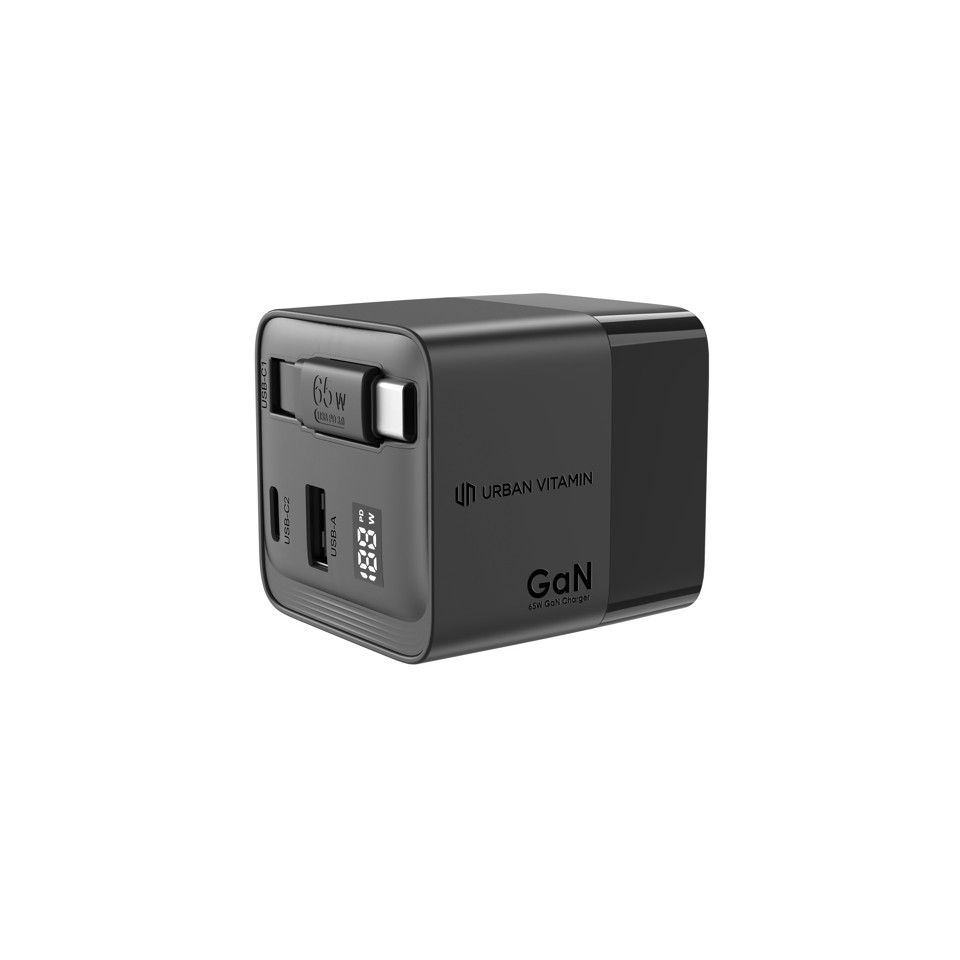 Chargeur publicitaire 65W GaN avec câble Urban Vitamin Mendocino