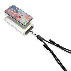 Cordon publicitaire téléphone réglable avec câble 60W en rPET RCS LoopAmp