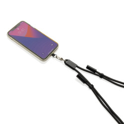 Cordon publicitaire téléphone réglable avec câble 60W en rPET RCS LoopAmp