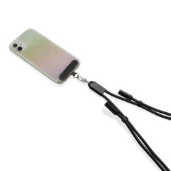 Cordon publicitaire téléphone réglable avec câble 60W en rPET RCS LoopAmp