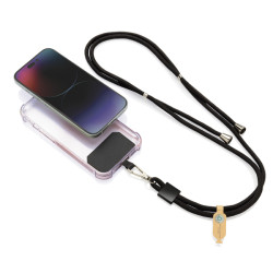 Tour publicitaire de cou téléphone réglable en rPET recyclé RCS CarryLoop