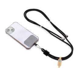 Tour publicitaire de cou téléphone réglable en rPET recyclé RCS CarryLoop
