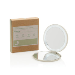 Miroir publicitaire de maquillage à LED en plastique recyclé RCS Lumora