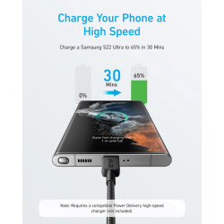 Câble publicitaire Anker USB-C vers USB-C, 1,8 mètre, 60 W