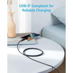 Câble publicitaire Anker USB-C vers USB-C, 1,8 mètre, 60 W