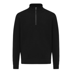 Sweater publicitaire IQONIQ à col montant zippé en coton recyclé Elgon