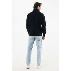 Sweater publicitaire IQONIQ à col montant zippé en coton recyclé Elgon