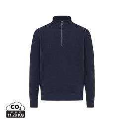 Sweater publicitaire IQONIQ à col montant zippé en coton recyclé Elgon