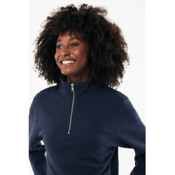 Sweater publicitaire IQONIQ à col montant zippé en coton recyclé Elgon