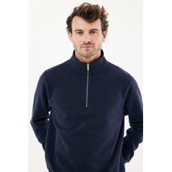 Sweater publicitaire IQONIQ à col montant zippé en coton recyclé Elgon