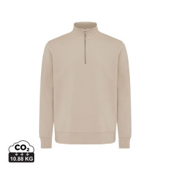Sweater publicitaire IQONIQ à col montant zippé en coton recyclé Elgon