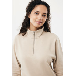 Sweater publicitaire IQONIQ à col montant zippé en coton recyclé Elgon