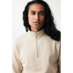 Sweater publicitaire IQONIQ à col montant zippé en coton recyclé Elgon