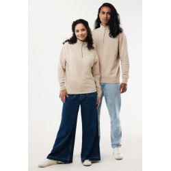 Sweater publicitaire IQONIQ à col montant zippé en coton recyclé Elgon