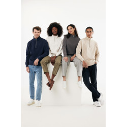 Sweater publicitaire IQONIQ à col montant zippé en coton recyclé Elgon