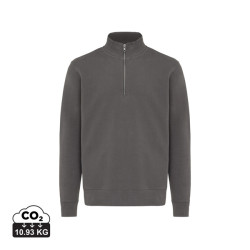 Sweater publicitaire IQONIQ à col montant zippé en coton recyclé Elgon