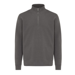 Sweater publicitaire IQONIQ à col montant zippé en coton recyclé Elgon