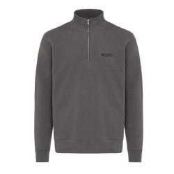Sweater publicitaire IQONIQ à col montant zippé en coton recyclé Elgon