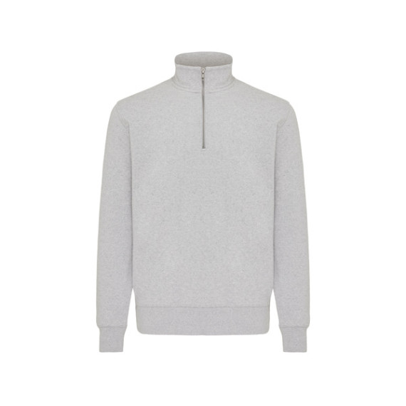Sweater publicitaire IQONIQ à col montant zippé en coton recyclé Elgon