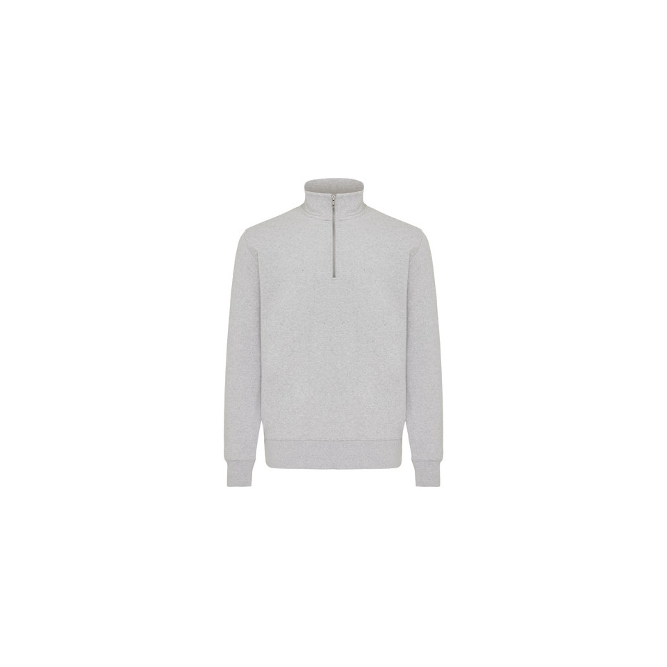 Sweater publicitaire IQONIQ à col montant zippé en coton recyclé Elgon