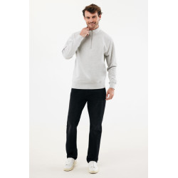 Sweater publicitaire IQONIQ à col montant zippé en coton recyclé Elgon
