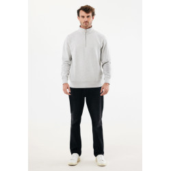 Sweater publicitaire IQONIQ à col montant zippé en coton recyclé Elgon