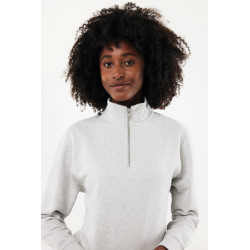 Sweater publicitaire IQONIQ à col montant zippé en coton recyclé Elgon