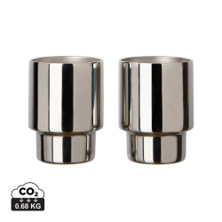 Set publicitaire de 2 tasses en acier RCS Nagano VINGA