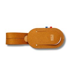 Etiquette à bagage personnalisée en cuir recyclé fabiquée en France