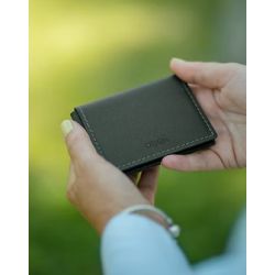 Porte carte classique personnalisé en cuir recyclé fabriqué France Folio