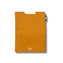 Porte carte classique personnalisé en cuir recyclé fabriqué France Folio