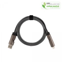Câble de charge universel publicitaire 4 en 1 en PET recyclé