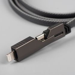 Câble de charge universel publicitaire 4 en 1 en PET recyclé