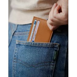 Porte carte classique personnalisé en cuir recyclé fabriqué France