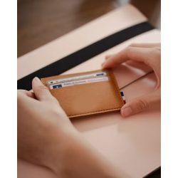 Porte carte classique personnalisé en cuir recyclé fabriqué France