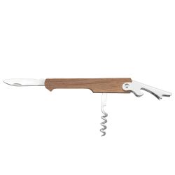 Set cadeau publicitaire Essex accessoires pour vin acier inoxydable et bois FSC Set cadeau publicitaire Essex accessoires pour vin acier inoxydable et bois FSC