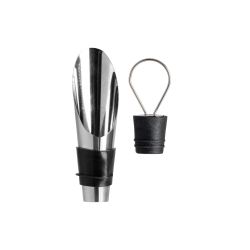 Set cadeau publicitaire Essex accessoires pour vin acier inoxydable et bois FSC Set cadeau publicitaire Essex accessoires pour vin acier inoxydable et bois FSC