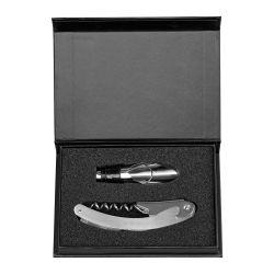 Coffret Cadeau publicitaire à vin Raven en Acier Inoxydable et Silicone