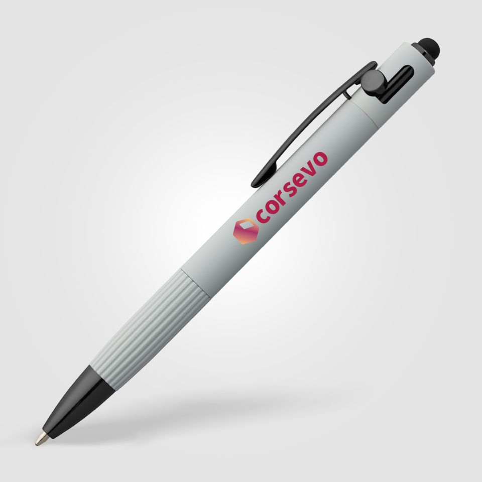 Stylo à bille personnalisé en aluminium recyclé stylet