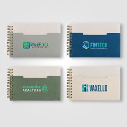Carnet personnalisé horizontale papier FSC à spirales A6 Lino Carnet personnalisé horizontale papier FSC à spirales A6 Lino