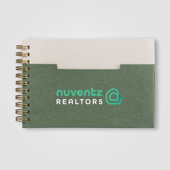 Carnet personnalisé horizontale papier FSC à spirales A6 Lino Carnet personnalisé horizontale papier FSC à spirales A6 Lino